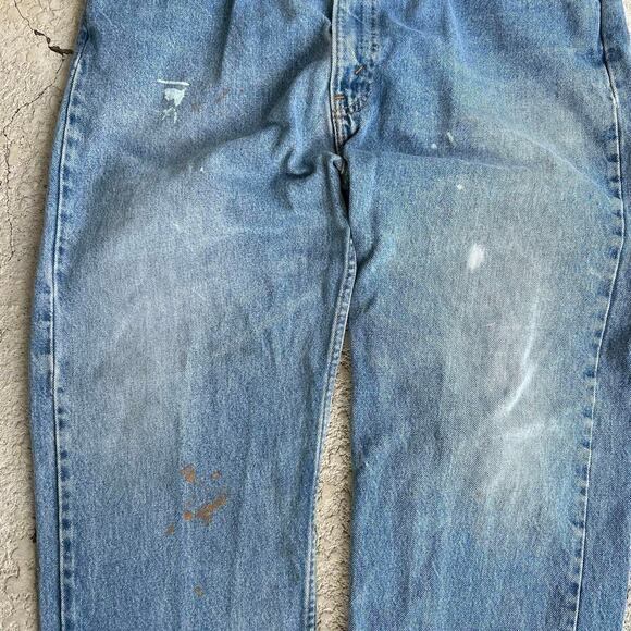 Vintage Orange Tab Levi 505 Light Wash Denim Distressed Jeans. Sz 40 30 - Picture 2 of 5
